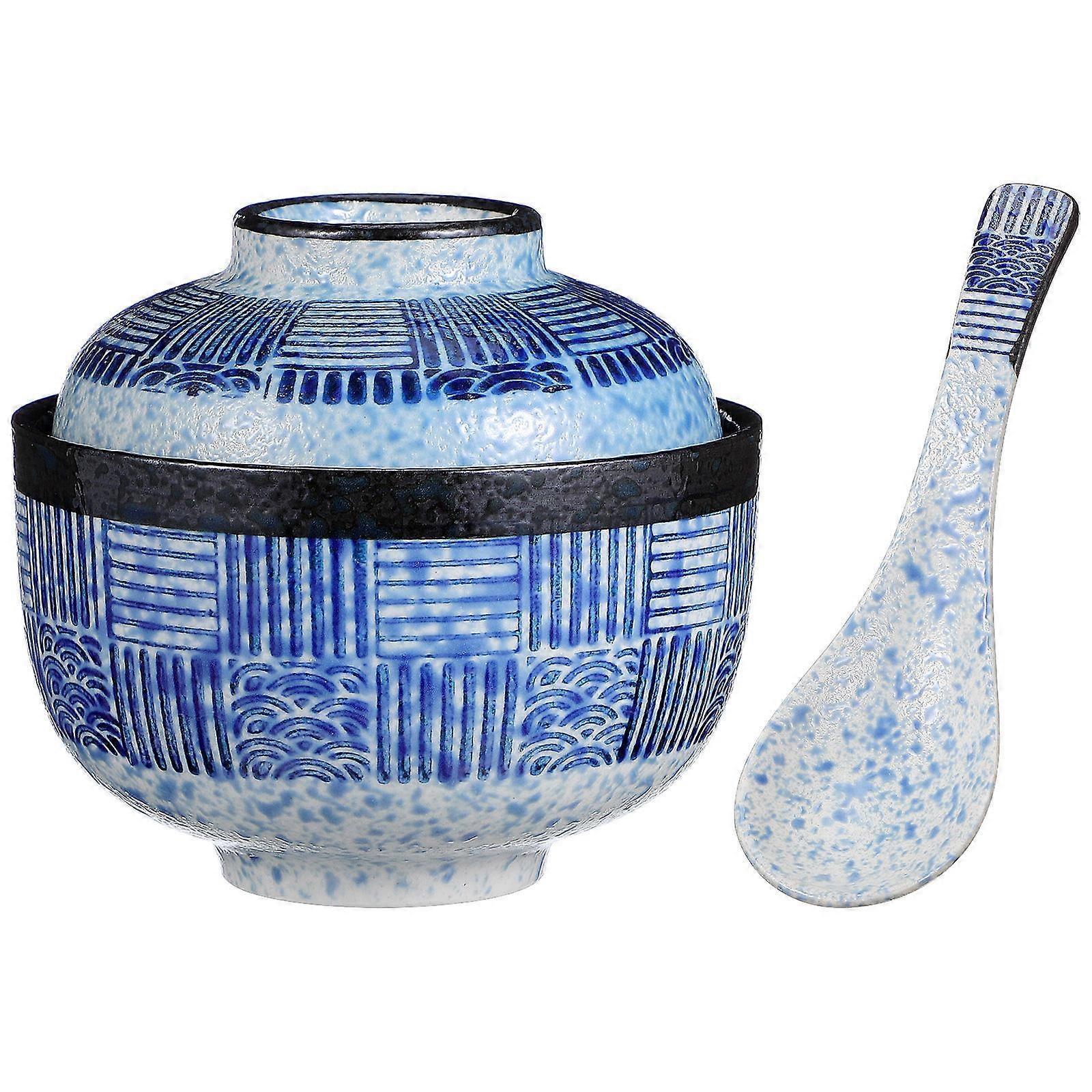 Japanese Ceramic Bowl with Lid, Suitable for Both Meals and