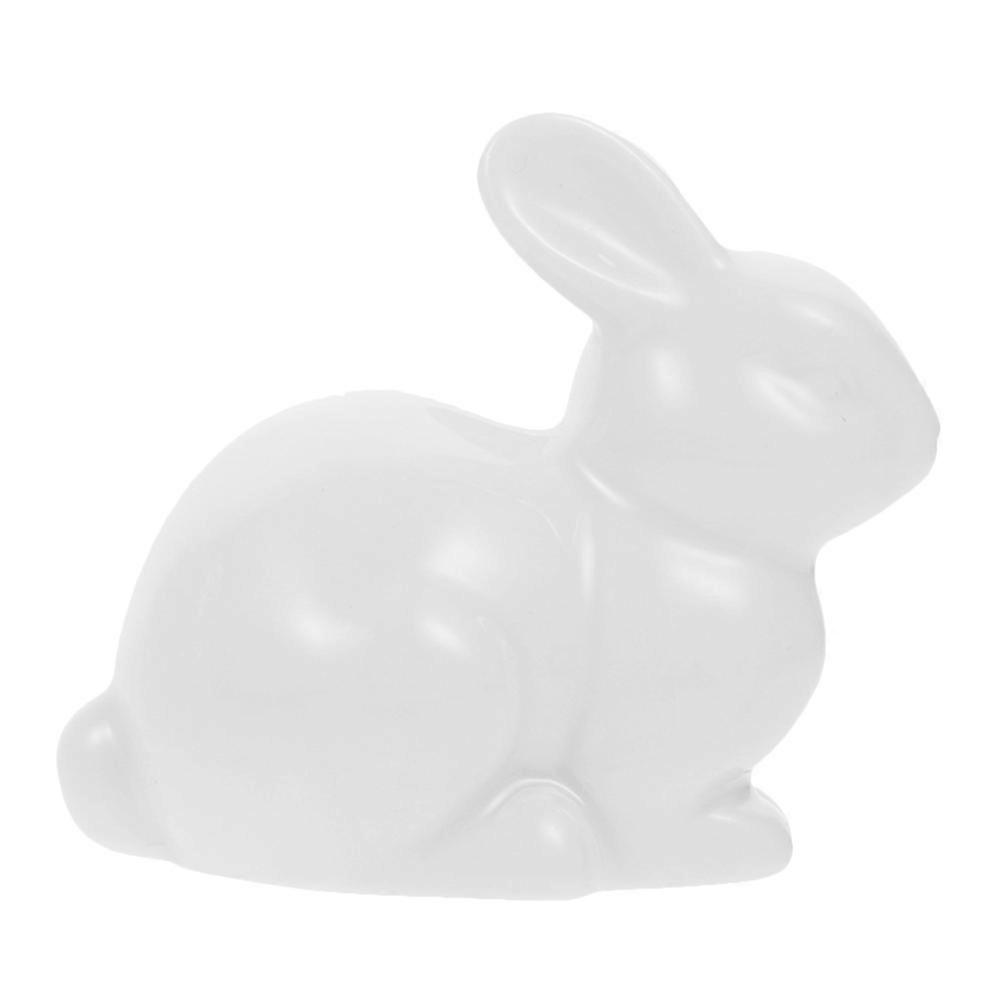 Mini Rabbit Statue Ceramic Material Bunny Shape Home Decor Realistic Design 4.00X3.50X2.50CM 1Set