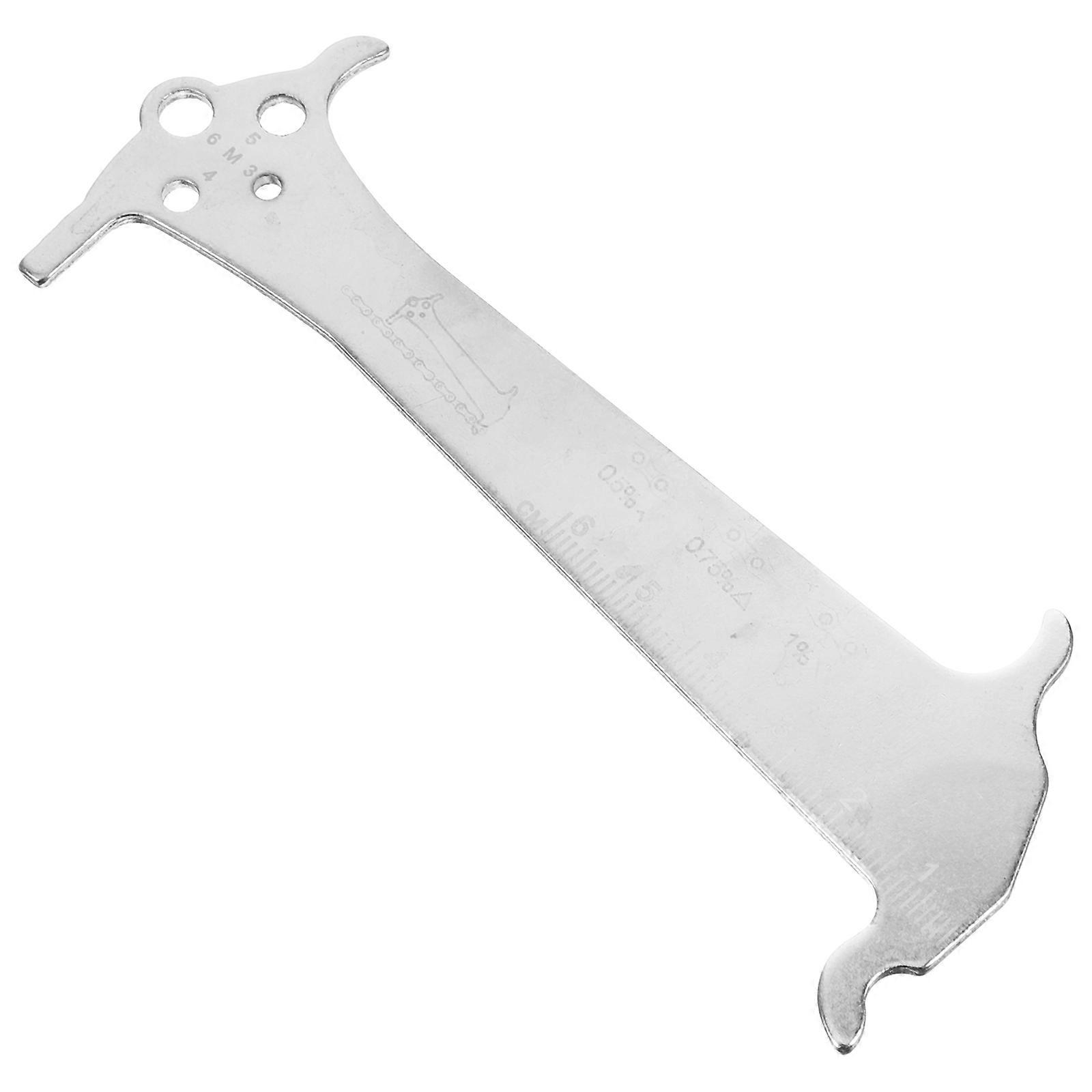 Chain Wear Indicator Bike Chain Tool Rectangular Silver 12.5cm x 4.5cm x 0.2cm Measuring Chain Wearing Degree 1Set