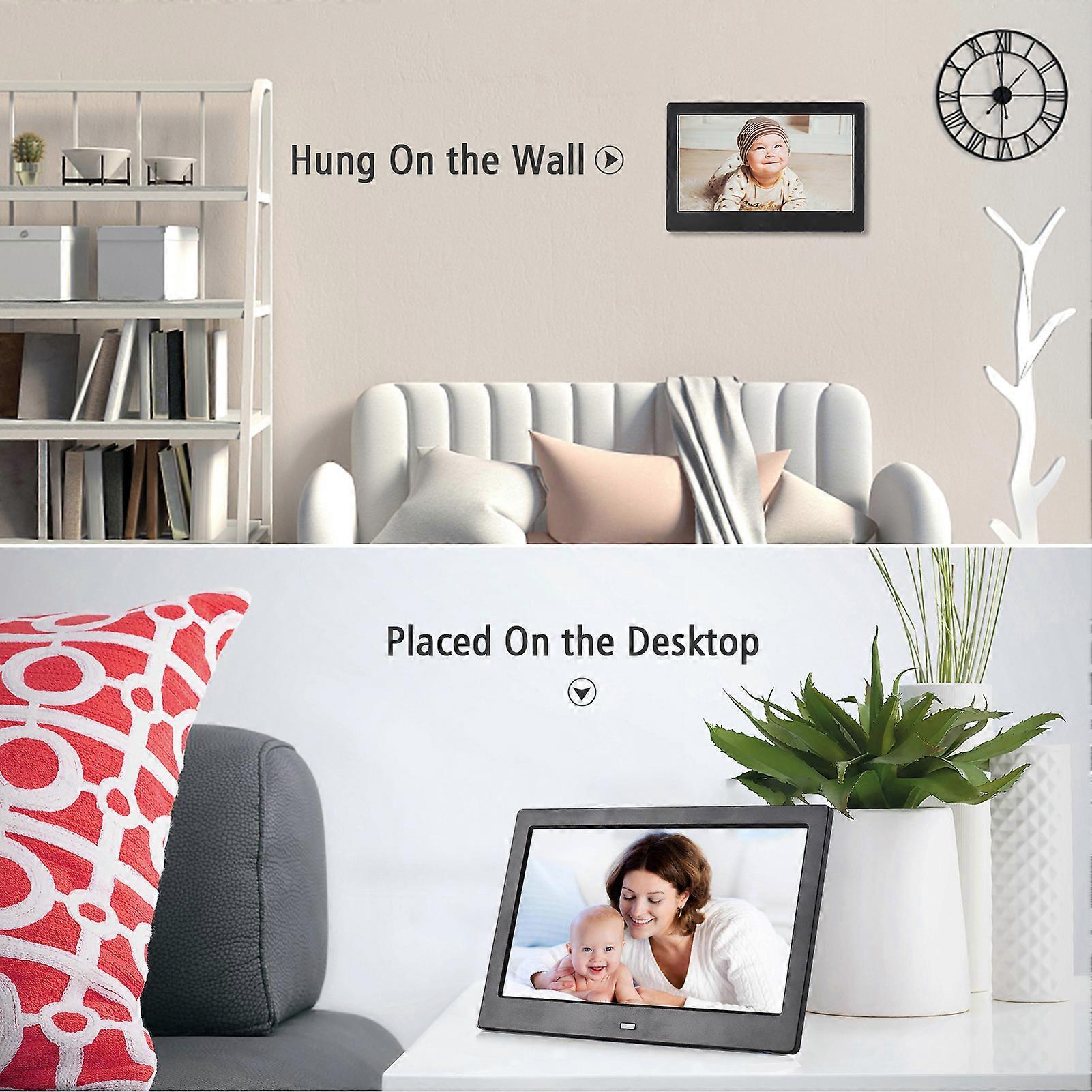 Andoer 10.1 Inch Digital Photo Frame Desktop Electronic Album IPS Screen Photo/ Video/ Music/ Clock/ Calendar Functions with Backside Stand Remote Co