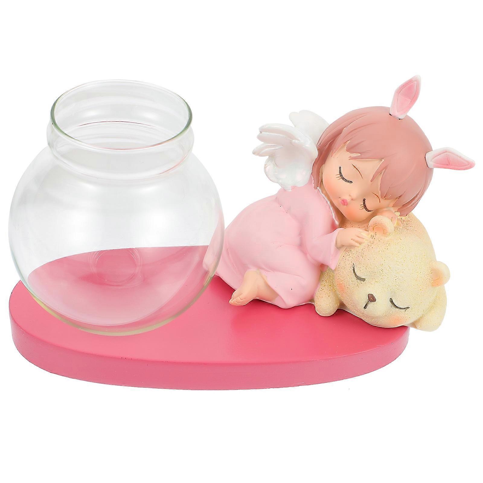 Flower Vase Small Tabletop Ornaments Appearance Transparent 1 Set