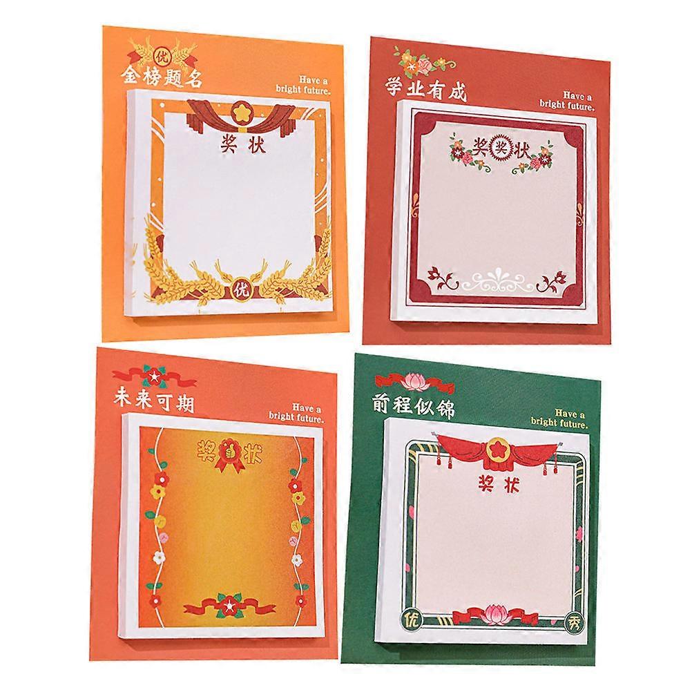 Learning Notepads 4Pcs Assorted Color Paper Themed Variety Notes Pad for Office Use