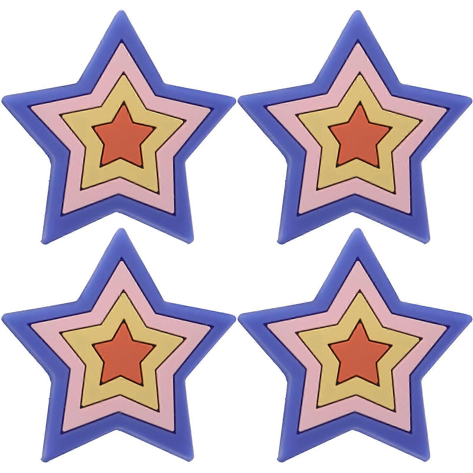4pcs Cartoon Silicone Drawer Pulls Decorative Cabinet Knobs with Smooth Edge Design Easy to Install for Wardrobes