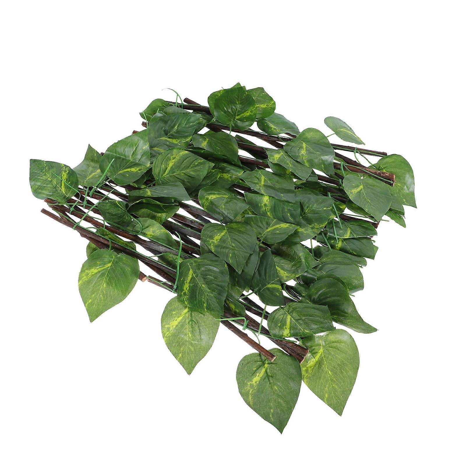 Privacy Screen Fence Outdoor Use Green Artificial Leaf Fence Balcony Decoration Rectangular Shape 1Set