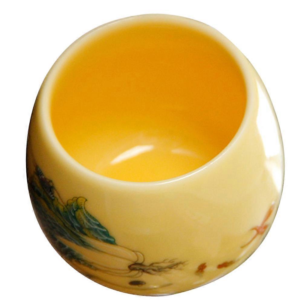 Mini Tea Cup Enamel Decorative Restaurant Use Small 6.2x6.2x6.5cm Heat Resistance 1Pack