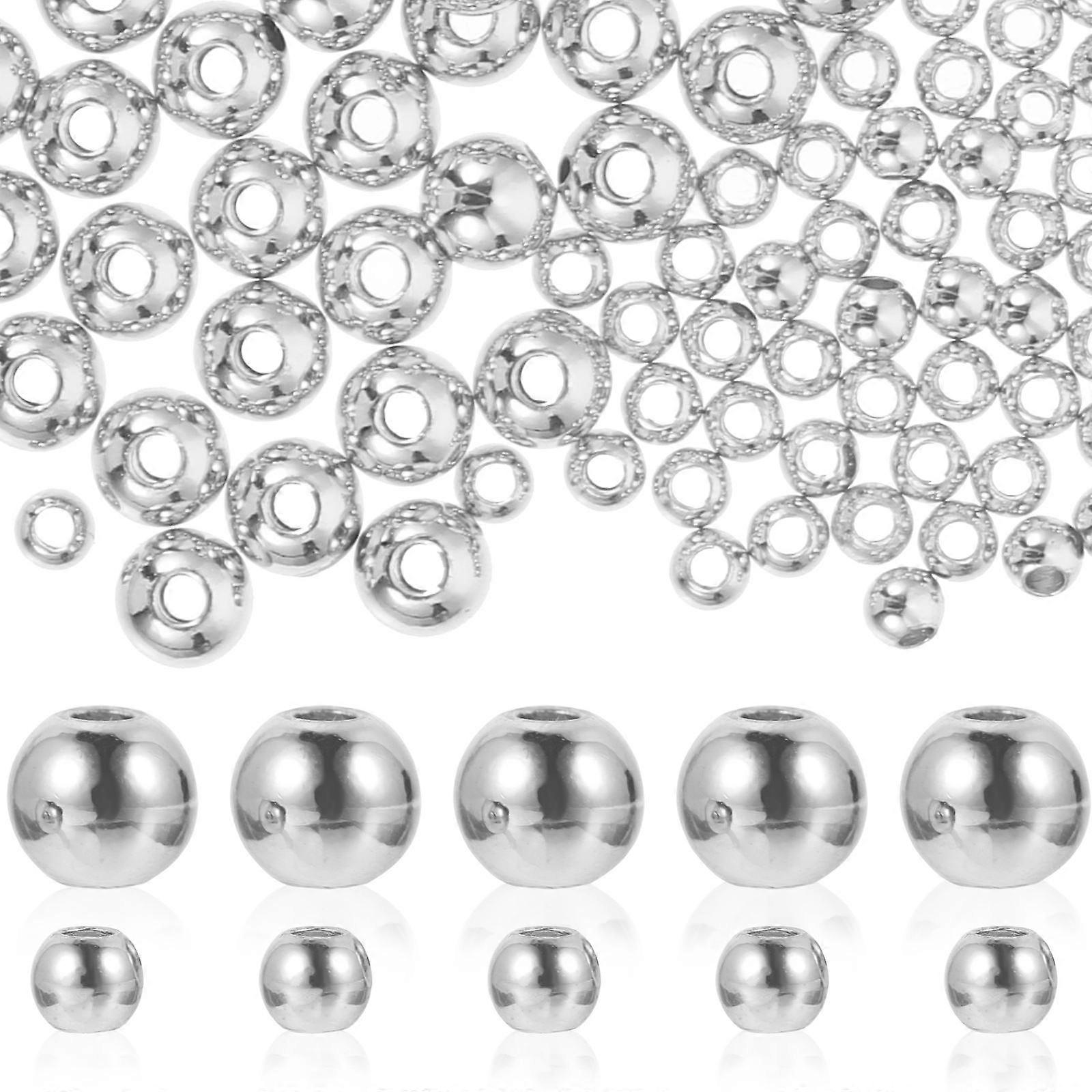 Necklace Spacer Beads Copper Smooth Round Beads for DIY Enthusiasts 0.5X0.5cm 200Pcs