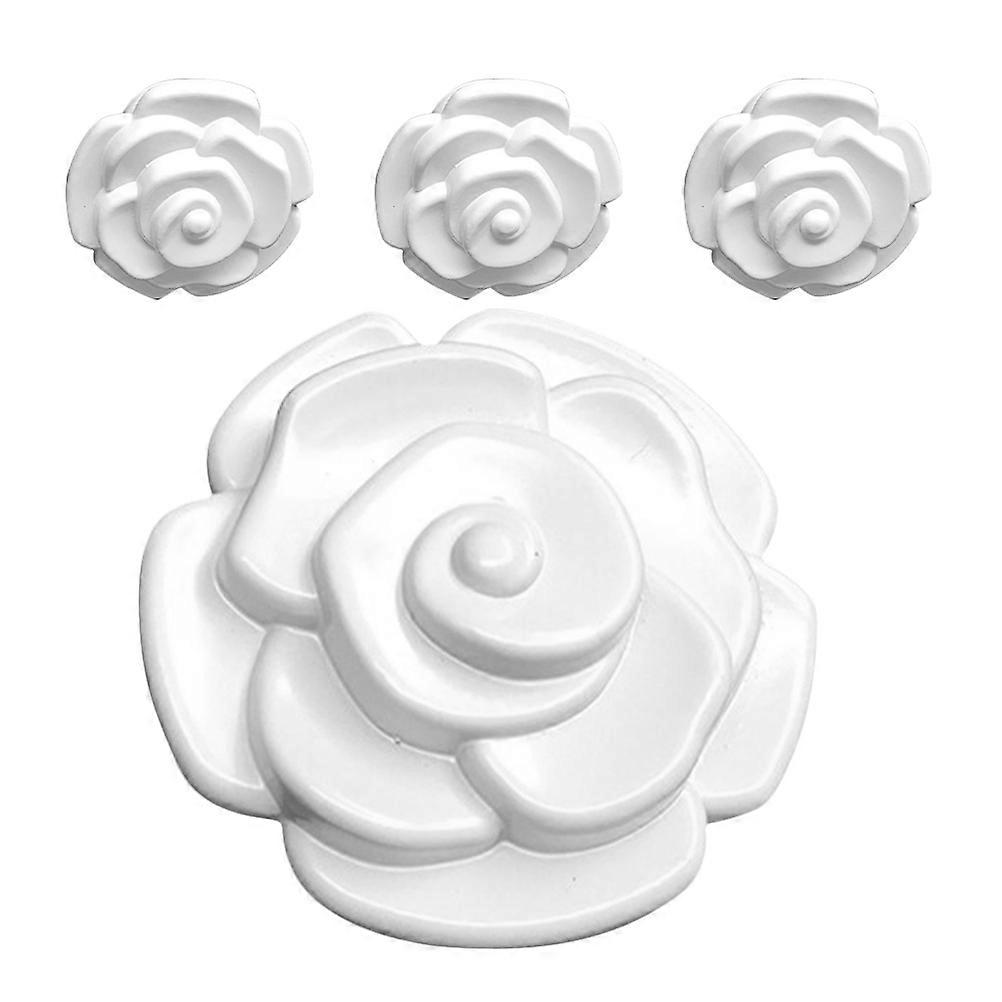 Drawer Knob Metal Cabinet Handles Decorative Rose Shape Furniture Pull 3.50X3.50X2.50CM 4Pcs