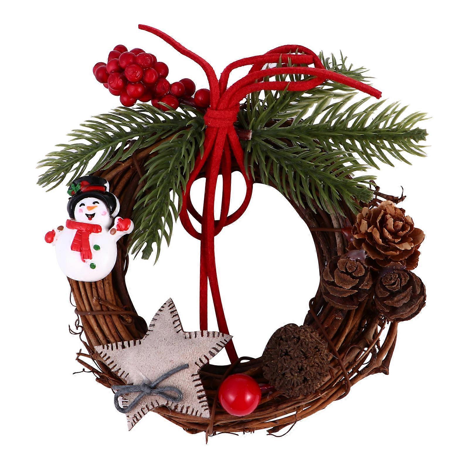 Christmas Hanging Mini Delicate Wreath For Home Decoration Indoor Outdoor 10CM Multi Color Plastic 1Pcs
