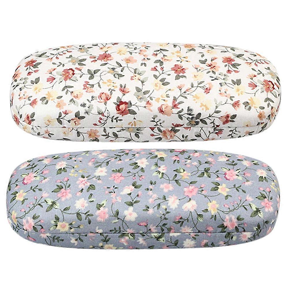Floral Eyeglasses Cases Portable Shock-Resistant Protective Spectacle Boxes 2Pcs