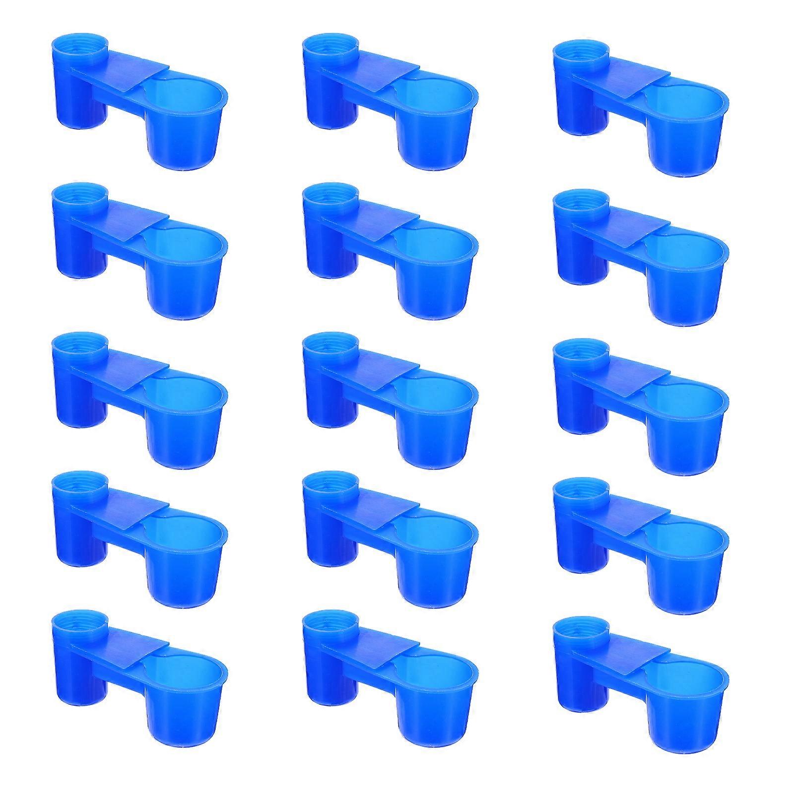 Bird Drinking Waterer Bird Cage Water Dispenser Pet Bird Daily Use 11X4.5X5CM Blue 20Pcs