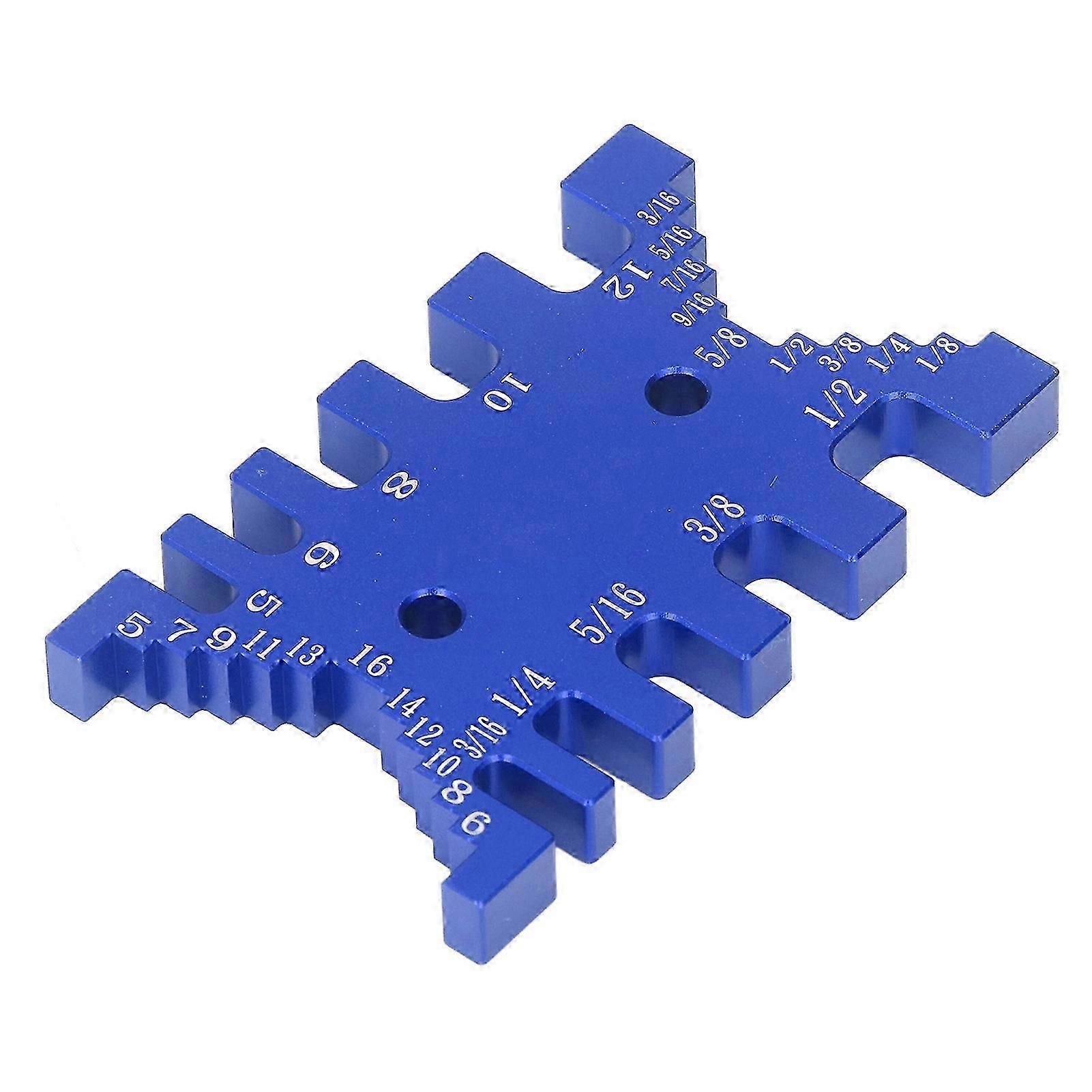 זנב יונה ג'יג טנון קליפר אלומיניום מטרי אימפריאל סולם כרטיס מדידה כלי נגרות כחול