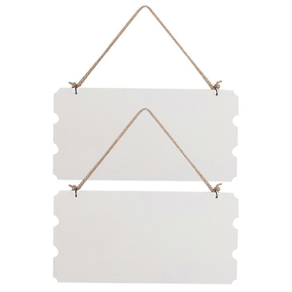 Hanging Wood Plaque With Blank Surface DIY Creation For Store Decor 23.5x11.8x0.7cm 2Pcs