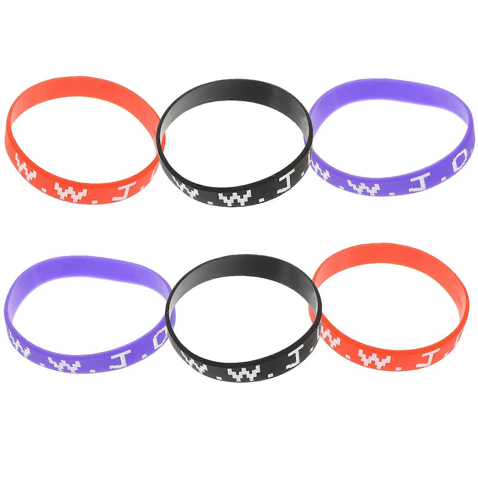 Wrist Band for Men Multi-Function Stretch Silicone Bracelets Holding Up Long Sleeves Black 6Pcs