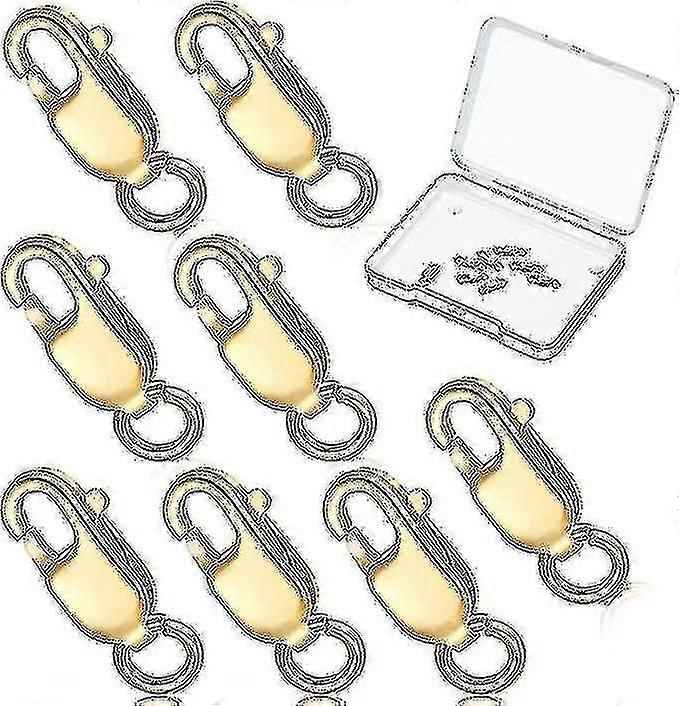 8Pcs fermoirs mousqueton en or 0,32 x 0,12 pouce pour la fabrication de bijoux avec des anneaux de jonction ouverts