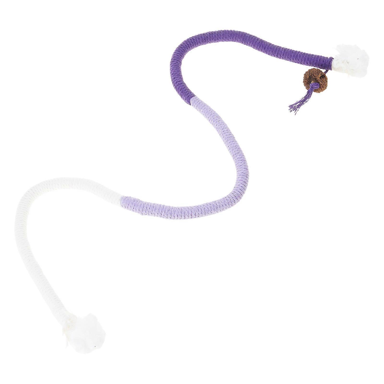 Cotton Rope Cats Teaser Stick Toy for Cats Chasing Chewing Toy Interaction Cats Teasing Rope Boredom Cats Indoor Chew Toy  Purple