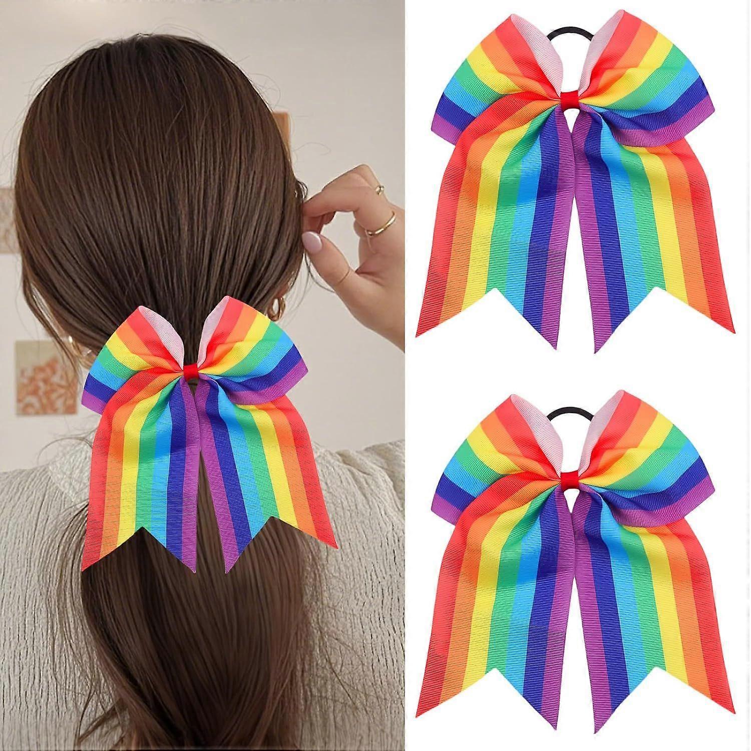 2025 senaste modell 2st regnbågar elastiska hårband, pride day båge hårrep