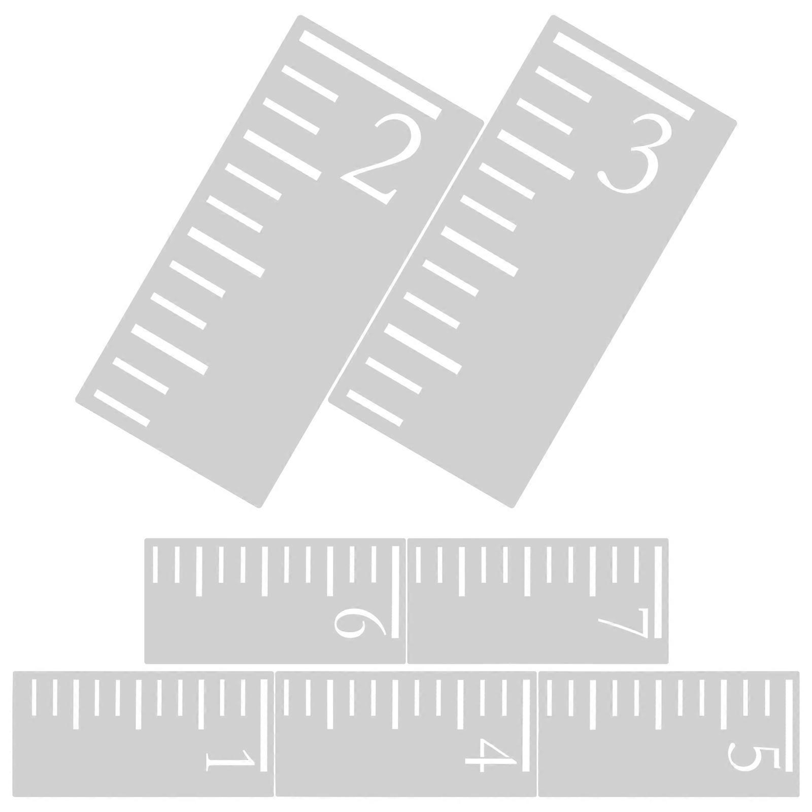 Height Scale Stencil Plastic Kids Height Wall Decor Reusable Stencil for Growth Chart 7Pcs