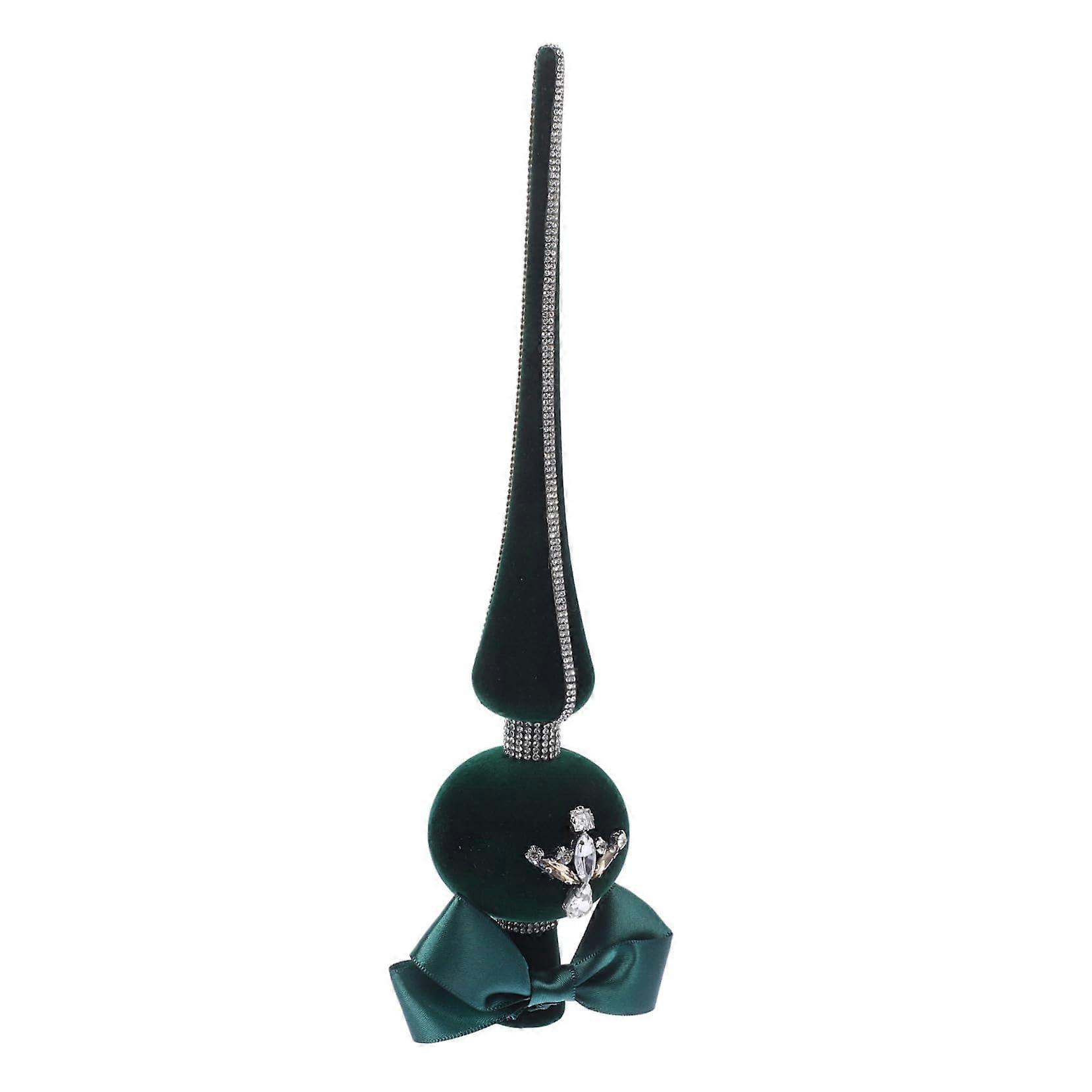 Christmas tree topper Made of rhinestones Shiny star Olive green For festive occasions