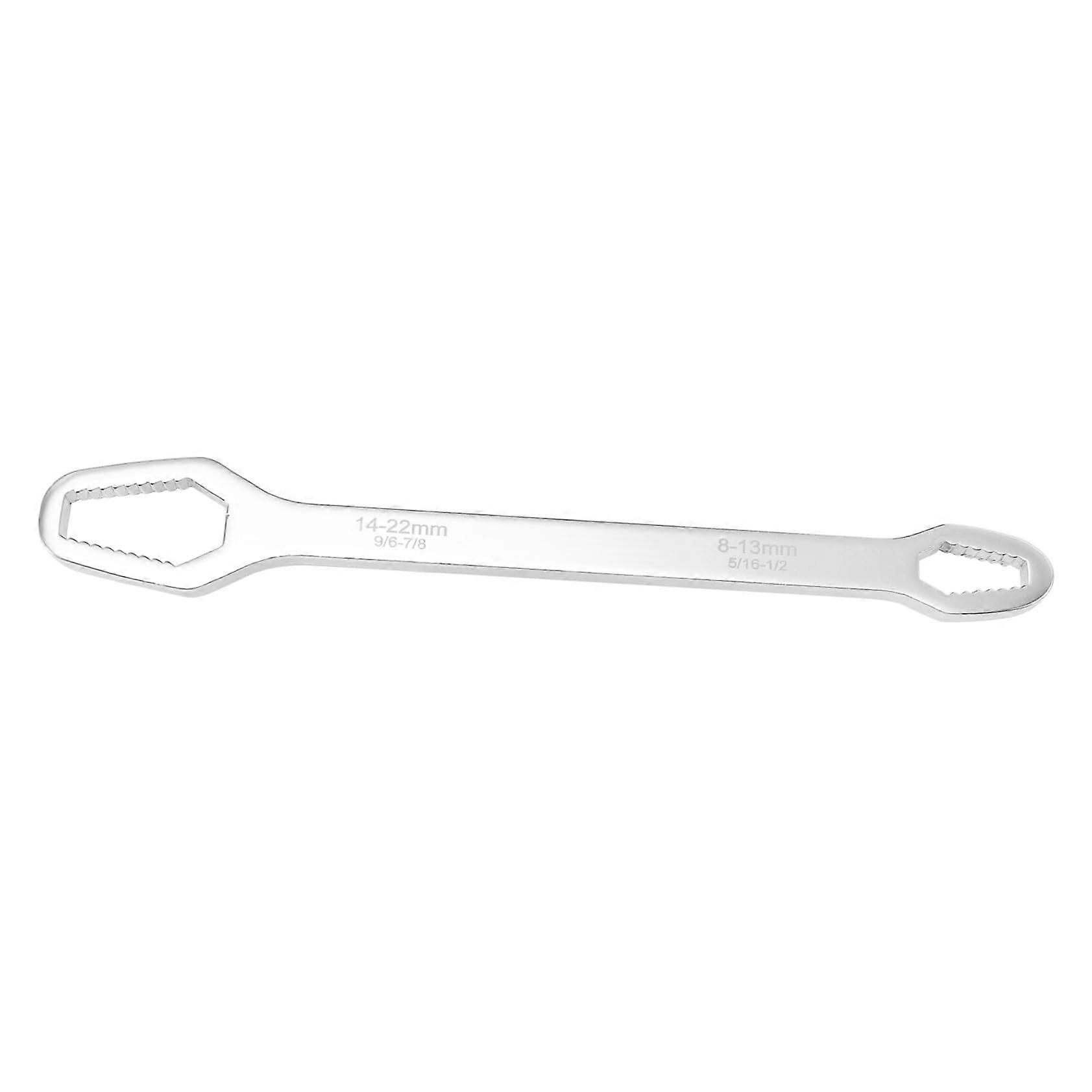Multifunctional Double End Wrench Adjustable Socket Tool Durable Hand Tool for Bicycle and Car White Design Manual Use