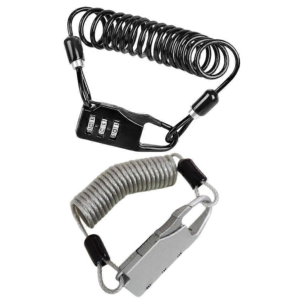 Strong Bike Lock Code Bike Helmet Lock Durable Performance Black Bike Helmet 2Pcs