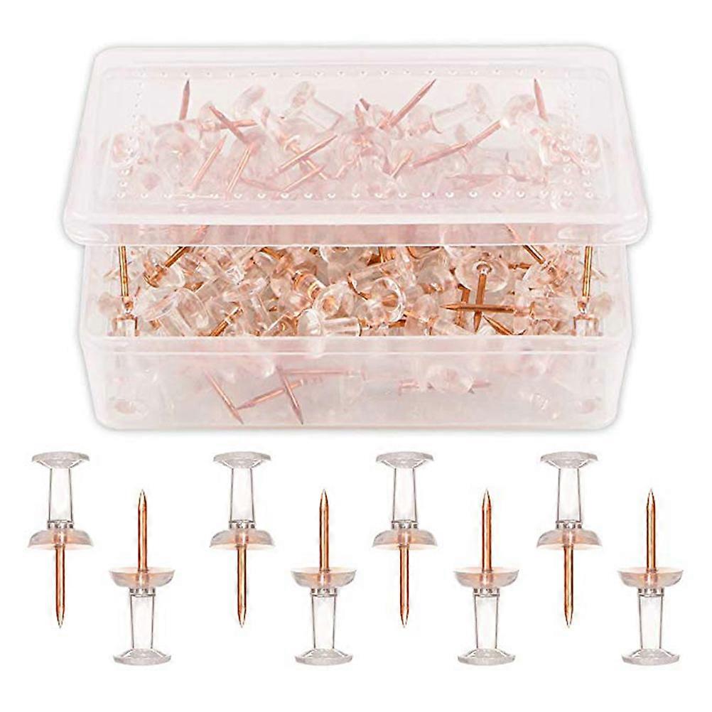 Push Pins Creative Design Rose Gold Transparent Color For Office Map Marking Hanging Lightweight Objects 1 Set