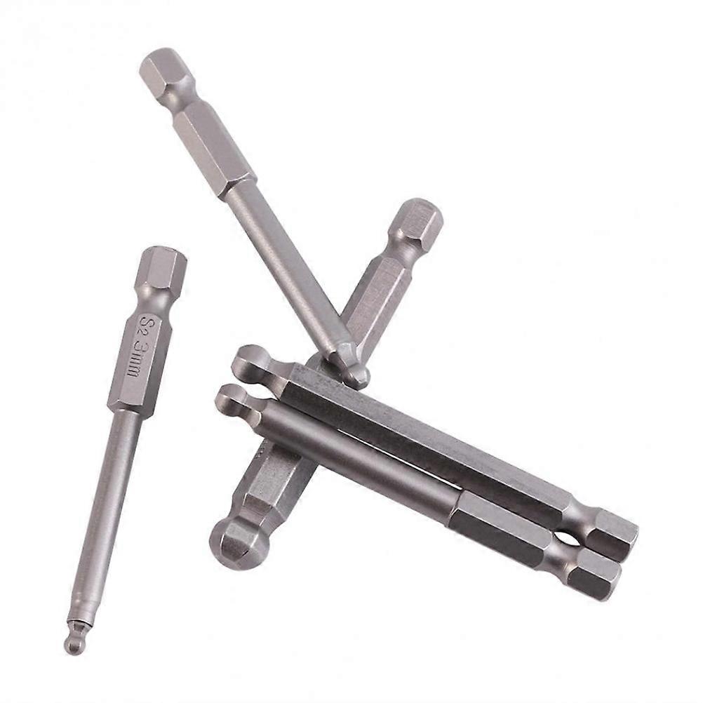 Triangle Shaped Drill Bits 7 Pcs Steel Ball Screwdriver Bit Set Suitable for Electric Screwdrivers Dark Grey 2mm