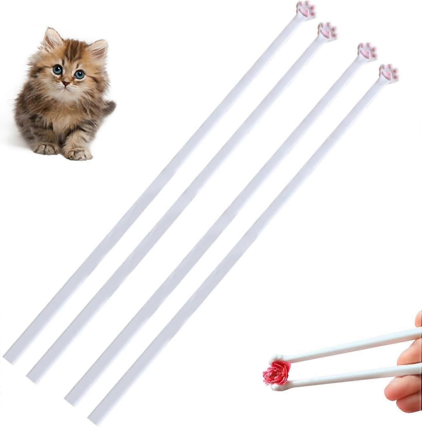 Cat Paw Chopsticks, 2 Pairs Cat Chopsticks, Cute Fun Pink Paw Prints Reusable Lightweight Eating Chopstick, Kitty Themed Cat Fun Idea Gifts