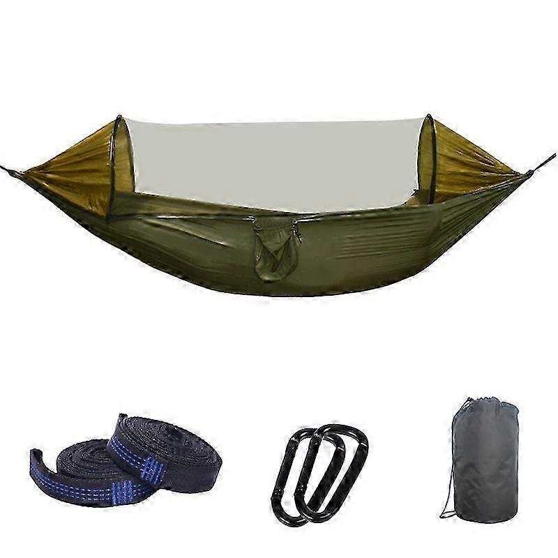 Portable Double Camping Hammock with Mosquito Net, Shoulder Straps, 2 Person Hammock for Outdoor Adventures