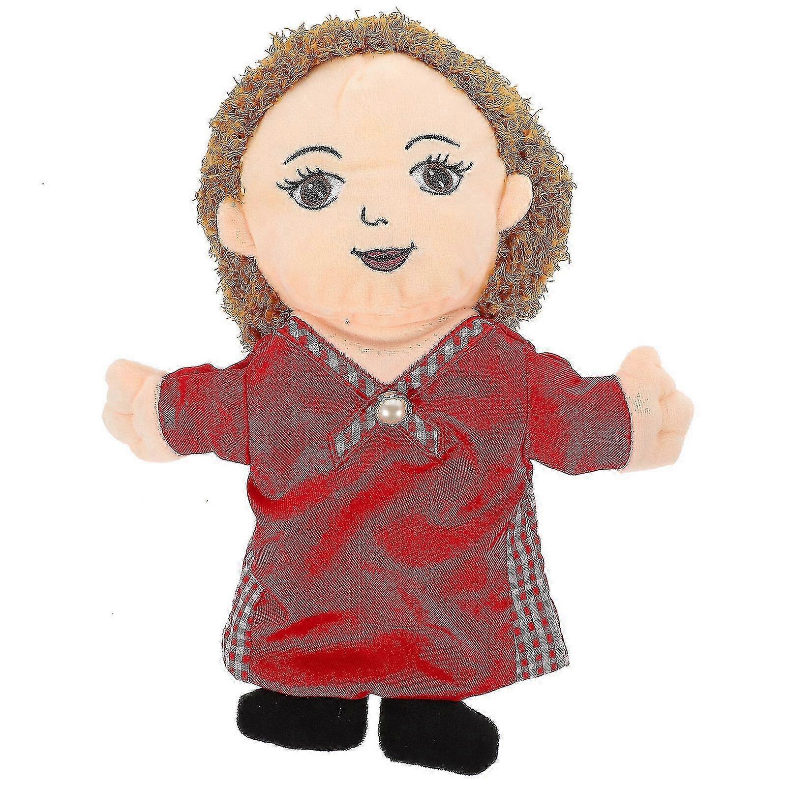 Cartoon Plush Mom Hand Puppet for Storytelling and Playtime with Toddlers
