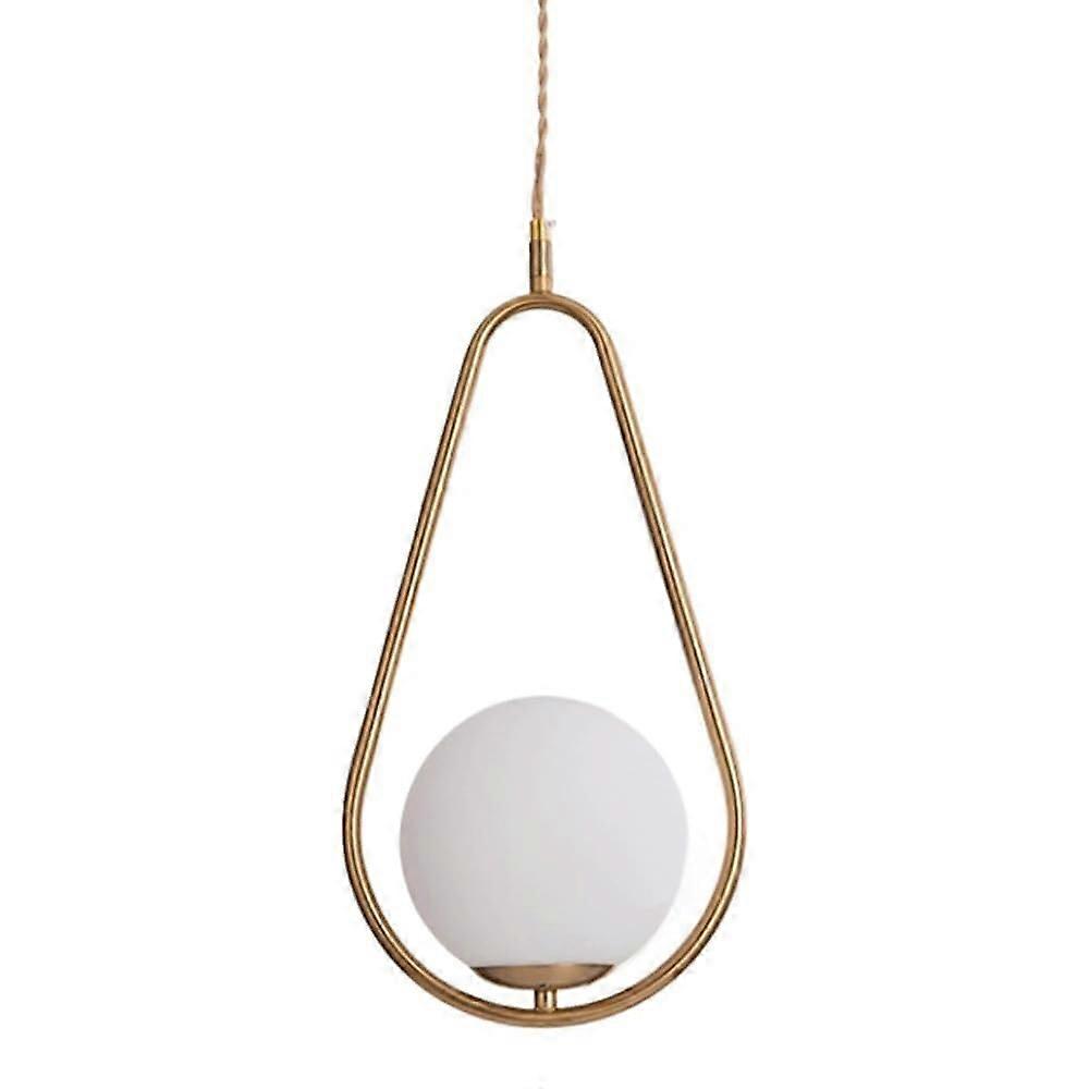 E27 Socket Pendant Light With Single Head, Iron-Glass Chandelier, Industrial Style Ceiling Fixture For Hallway