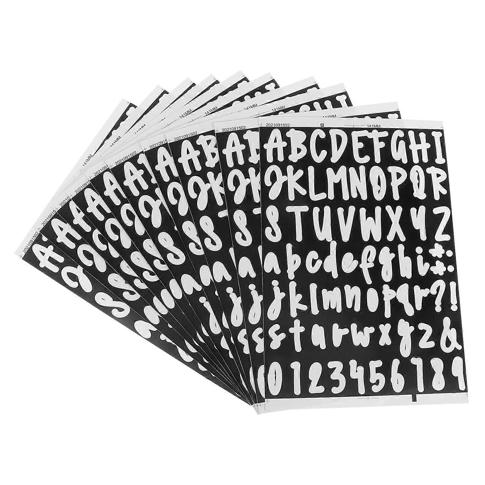10 Sheets SelfAdhesive DIY Alphabet and Number Stickers Vinyl Labels for Address Labeling