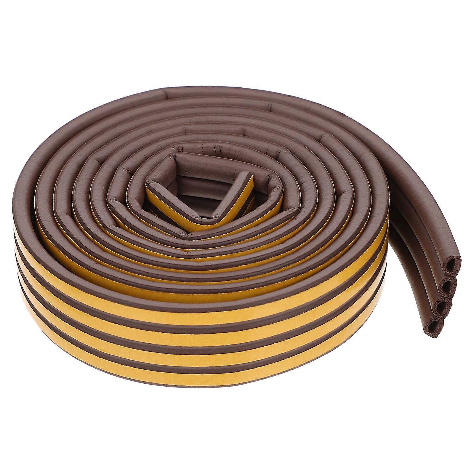 Self-Adhesive Door Weather Stripping Bottom D-Shaped For Windows Block Drafts 2000.00X3.50X0.60cm Anti-Collision 1Pack