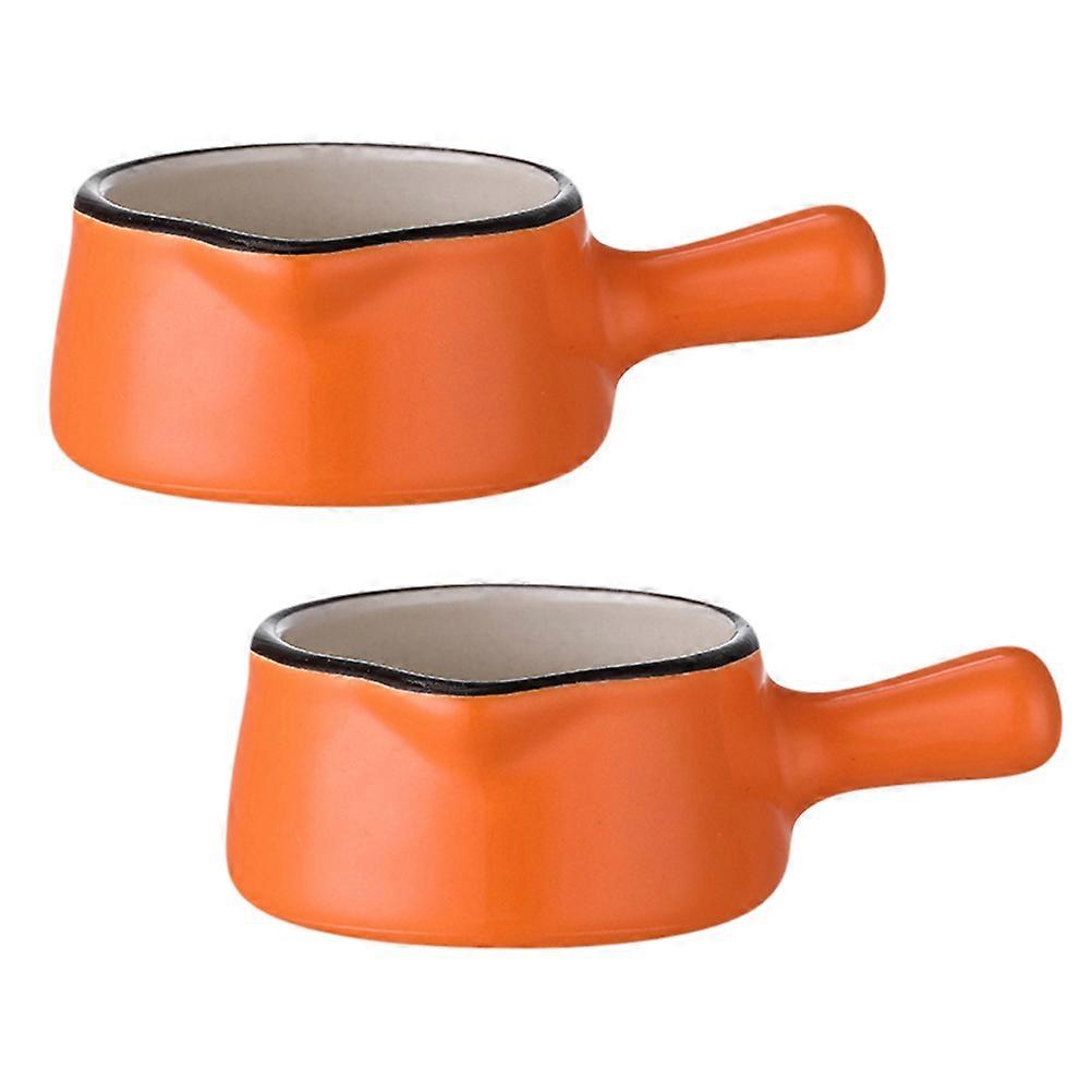 Orange Synthetic Sauce Dishes for Kitchen with Stable Bottom and Smooth Surface 2 pcs