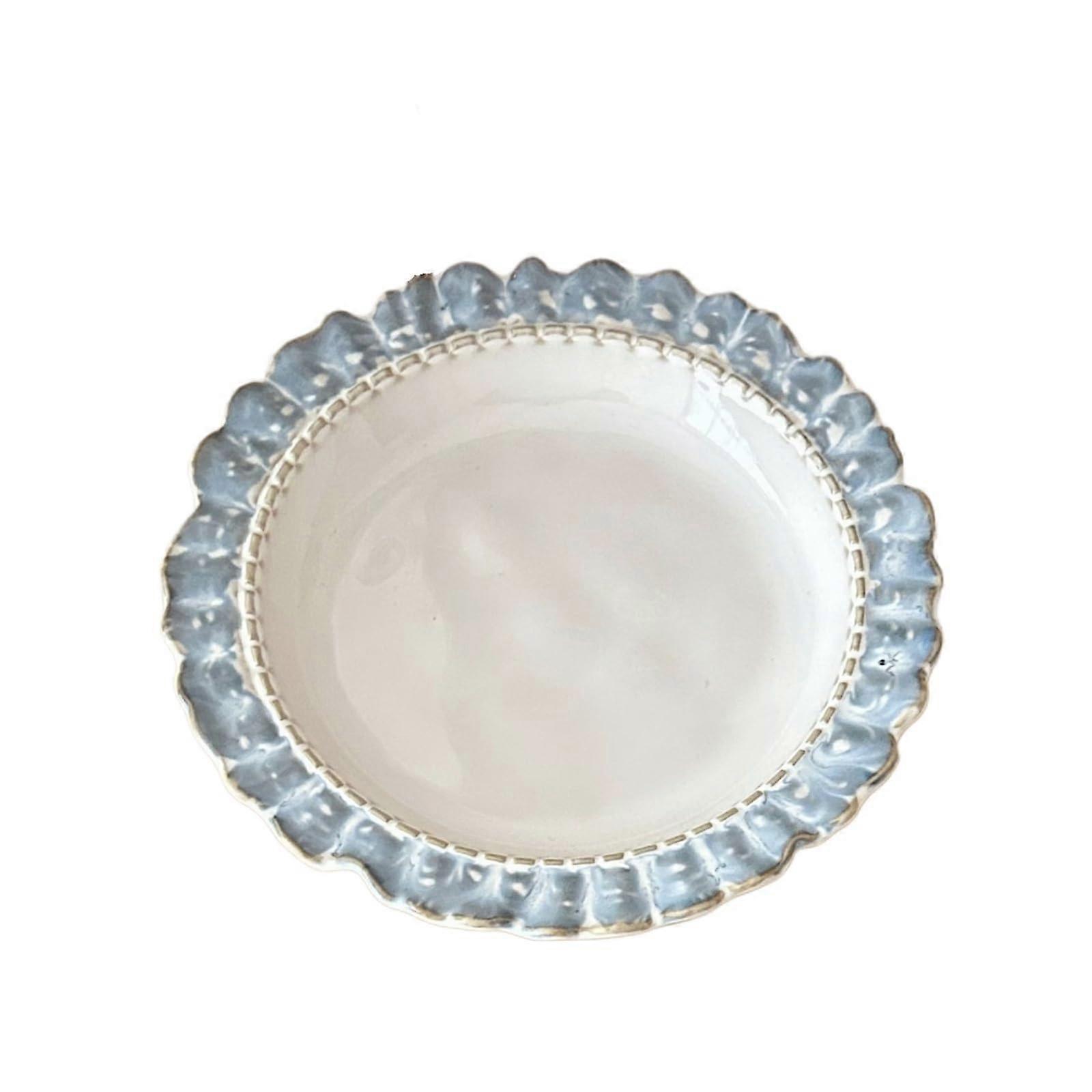 Blue Petal Ceramic Plate 8.5in Blue