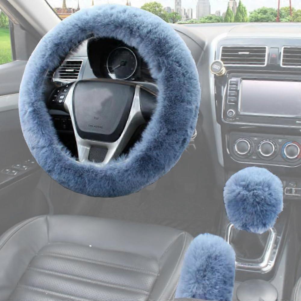 3-pack fluffy steering wheel cover universal winter warmth