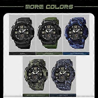 Men's Digital SKMEI Classic 5ATM Waterproof Sport with Alarm Stopwatch LED Backlight Dual Display Electronic Analog Wrist Watch 12/ 24 Format