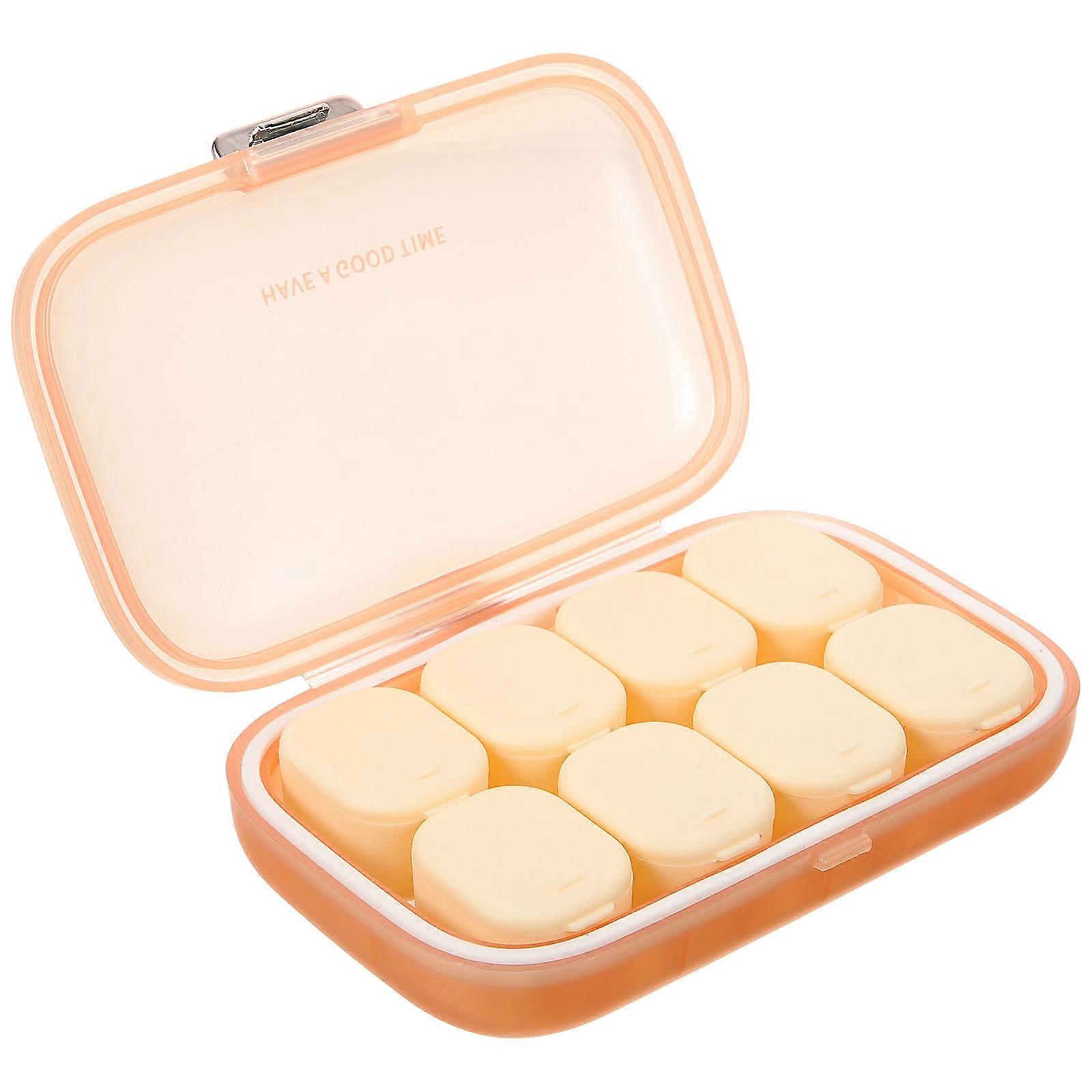 Compact Pill Holder Travel Medication Organizer Portable Medicine Sealing Case Accessory Pink 13.00X8.70X2.50CM Multi-Grid Design 1Pack
