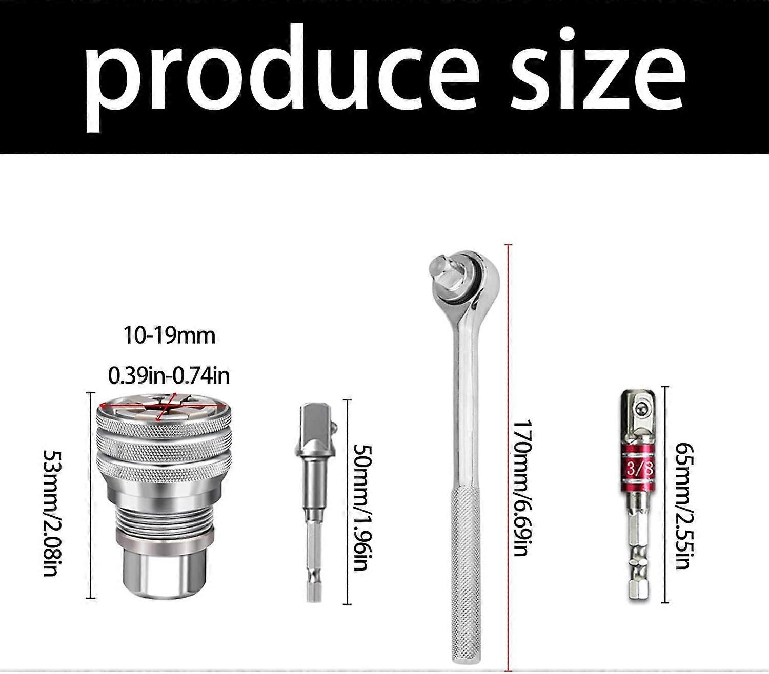 Universal Socket 10-19 mm for 3/8-Inch Drive Ratchets, Torque Wrench, and Drill Set 1