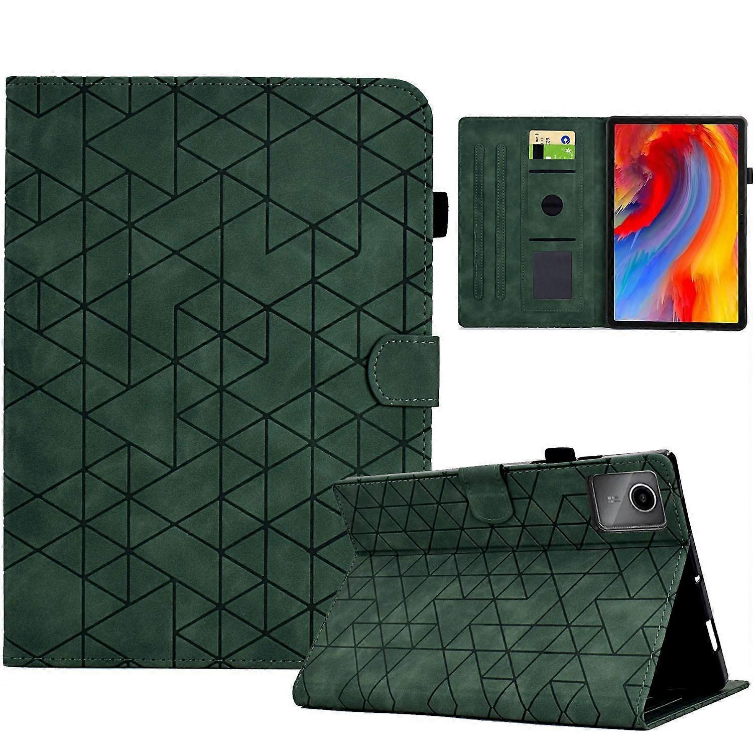 Rhombus TPU Smart Leather Tablet Case