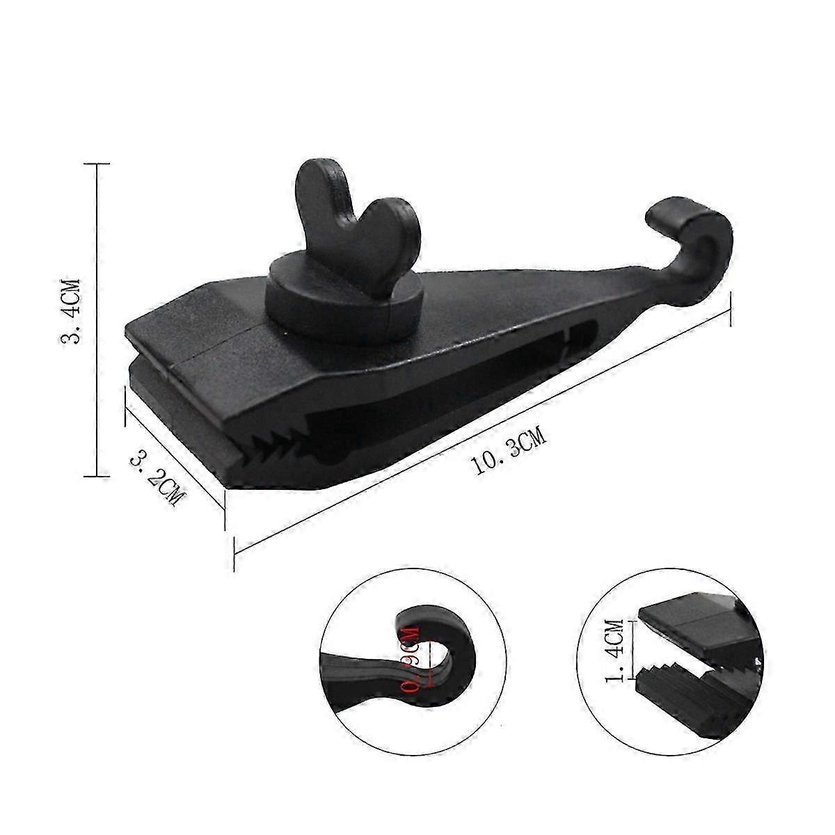 10Pcs Awning Clamp Tarp Clips Heavy Duty Lock Grip Tent Fasteners Clips Pool Awning Bungee Cord Car