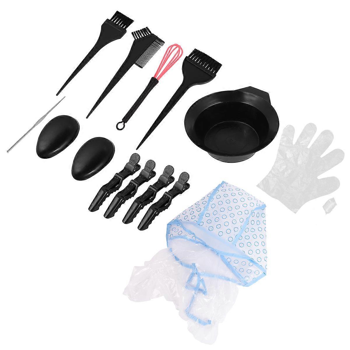 15pcs in 1 Set Hair Coloring Tools Including Dye Bowl Comb Brush Kit for Professional Home Use Assorted Colors