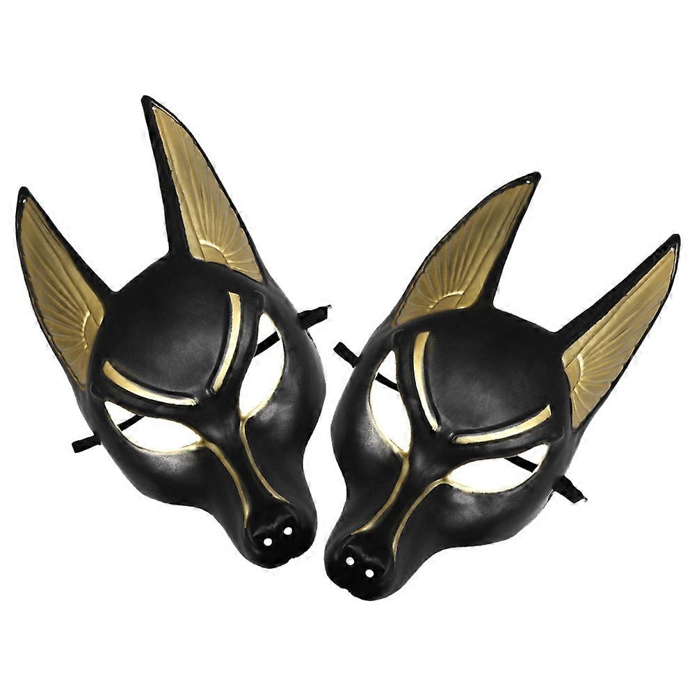 Here's a refined and engaging product description based on your input:
**2pcs Anubis Mask – Halloween Retro Horror Costume Accessory**
Step into