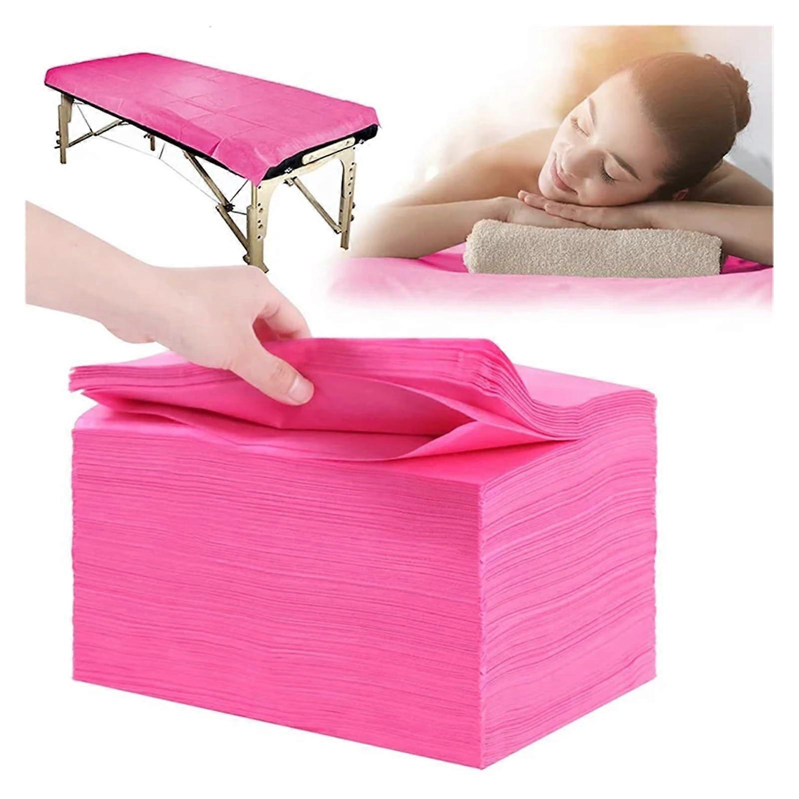 Spa Massage Bed Sheet 20-Count Disposable Pink Waterproof Foldable For Professional Salon Massage Table