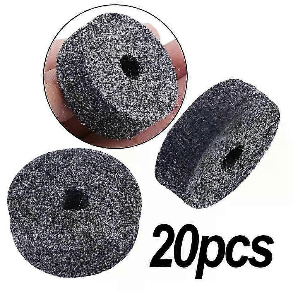 Set Cymbal Felt Washer Round Shape 20pcs Crash Cymbals Clutch Felts Gray/black Parts New High Quality Useful