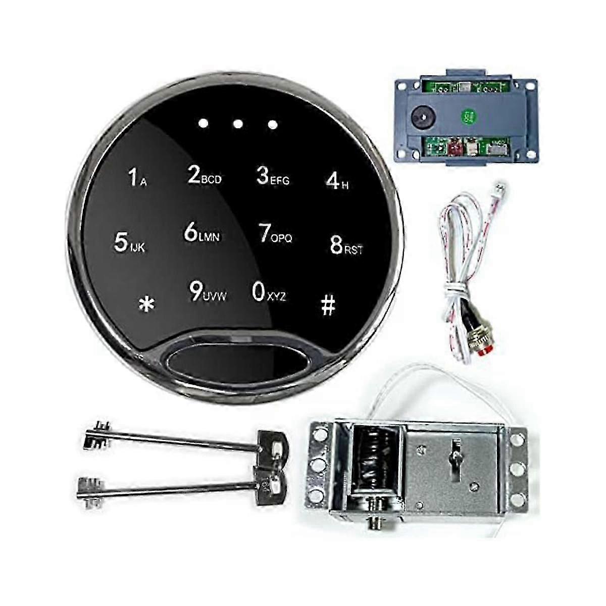 Safe Lock Replacement Electronic Safe Lock Safe Lock Kit Touch Pad/Keypad with Solenoid Lock 2 Override Keys
