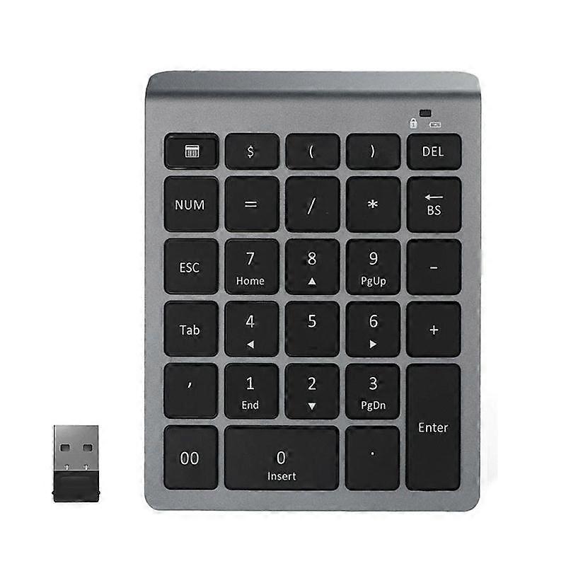 28 Keys Portable Wireless Keypad, Spec: 2.4G (Gray) 2.4G (Gray)