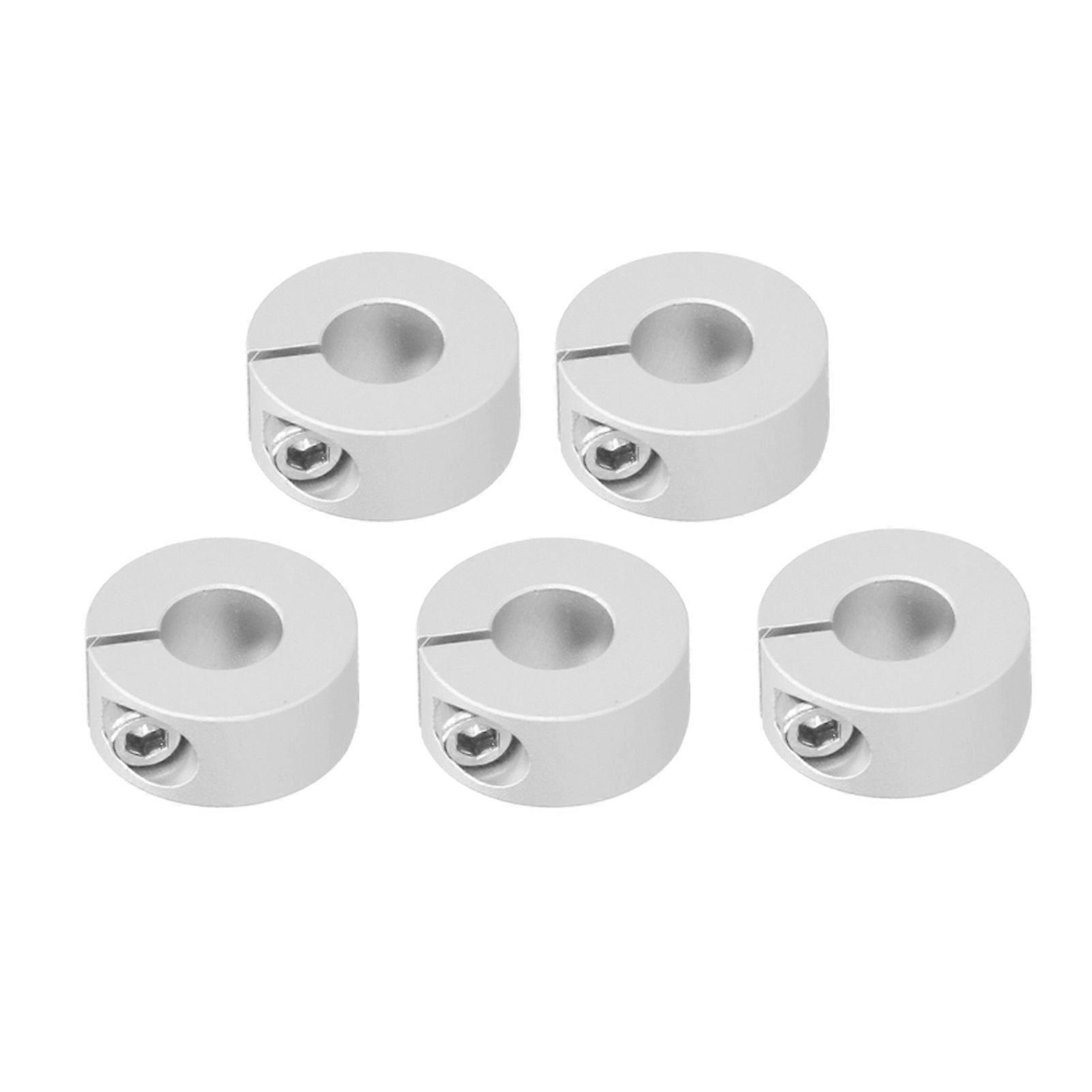 5 Pcs Clamping Collars Aluminum Alloy 8mm /0.3in Shaft Collar Clamp Collars for Robots Engineering Equipments
