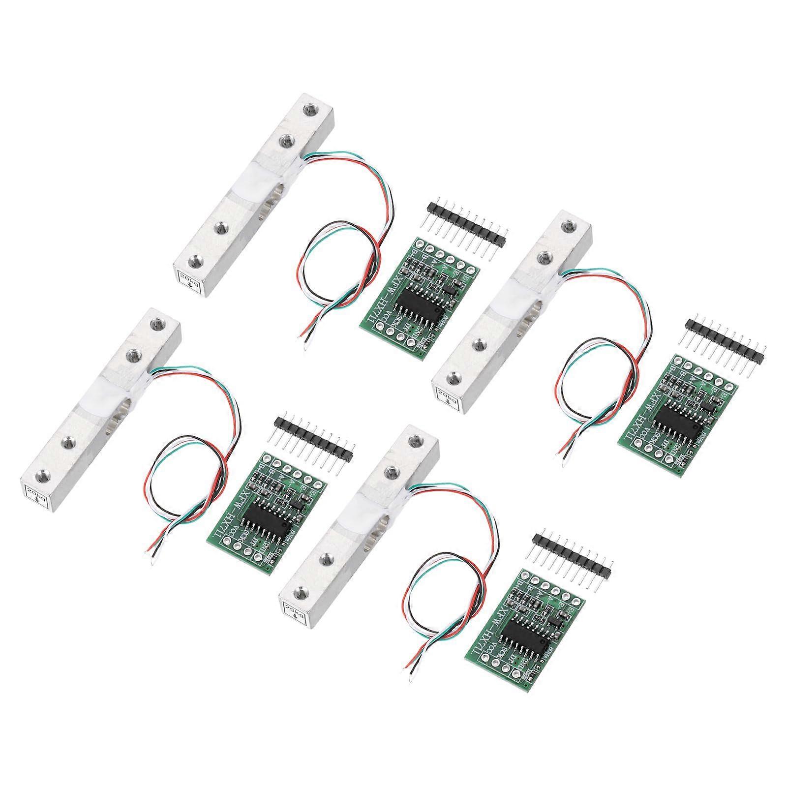 Digital Load Cell 20 kg HX711 Module Weighing Sensor 24 Bit Precision A/D Dual Channel for DIY Electronic Kitchen Scale Kit Pack of 4