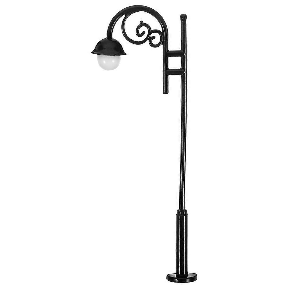 Black Iron Alloy Mini House Accessories with Decorative Lights for Scene Layout 6.5 Inches