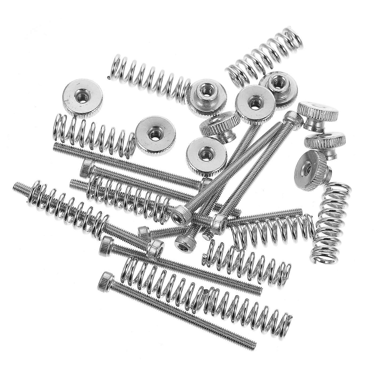 3D Printer Leveling Spring Component Kit for Hot Bed with 10Pcs Silver Knobs